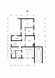 Grundriss UG/KG Einfamilienhaus in ruhiger Lage von Gummersbach-Windhagen - ca. 161 m� Wohnfl�che - mit Kamin