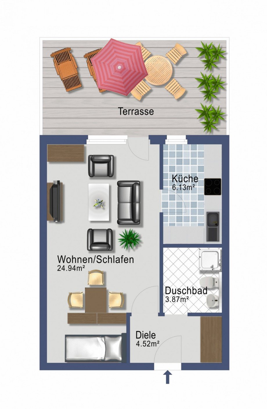 Wohnungsgrundriss Erdgeschosswohnung Frechen