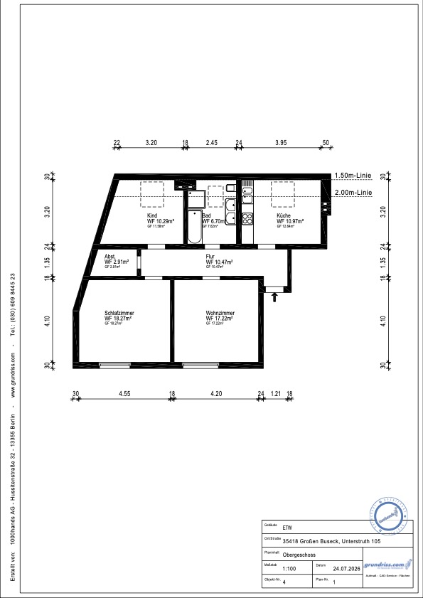 Wohnunggrundriss Etagenwohnung Buseck