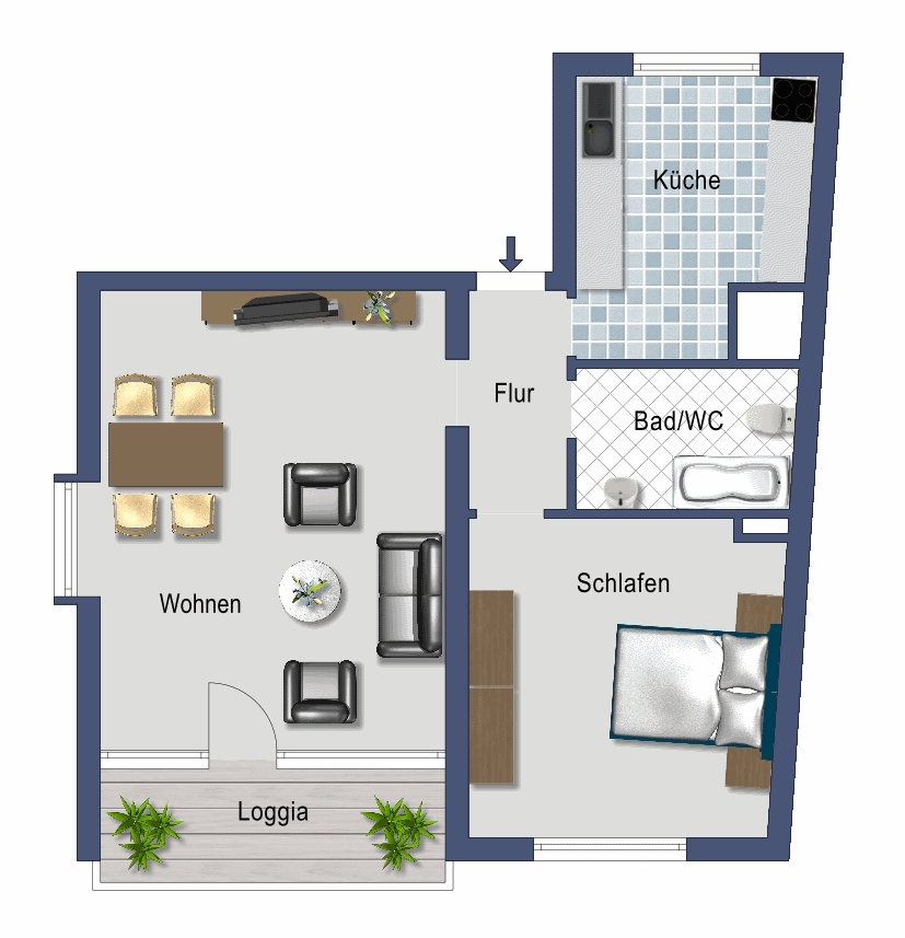 Wohnungsgrundriss Etagenwohnung K�ln