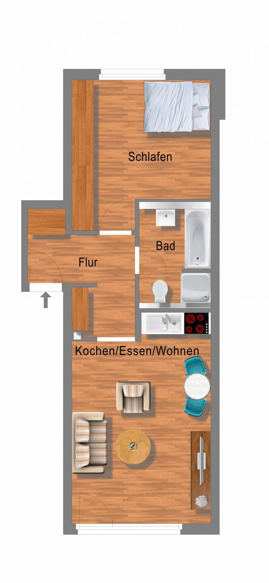 Wohnungsgrundriss Etagenwohnung K�ln
