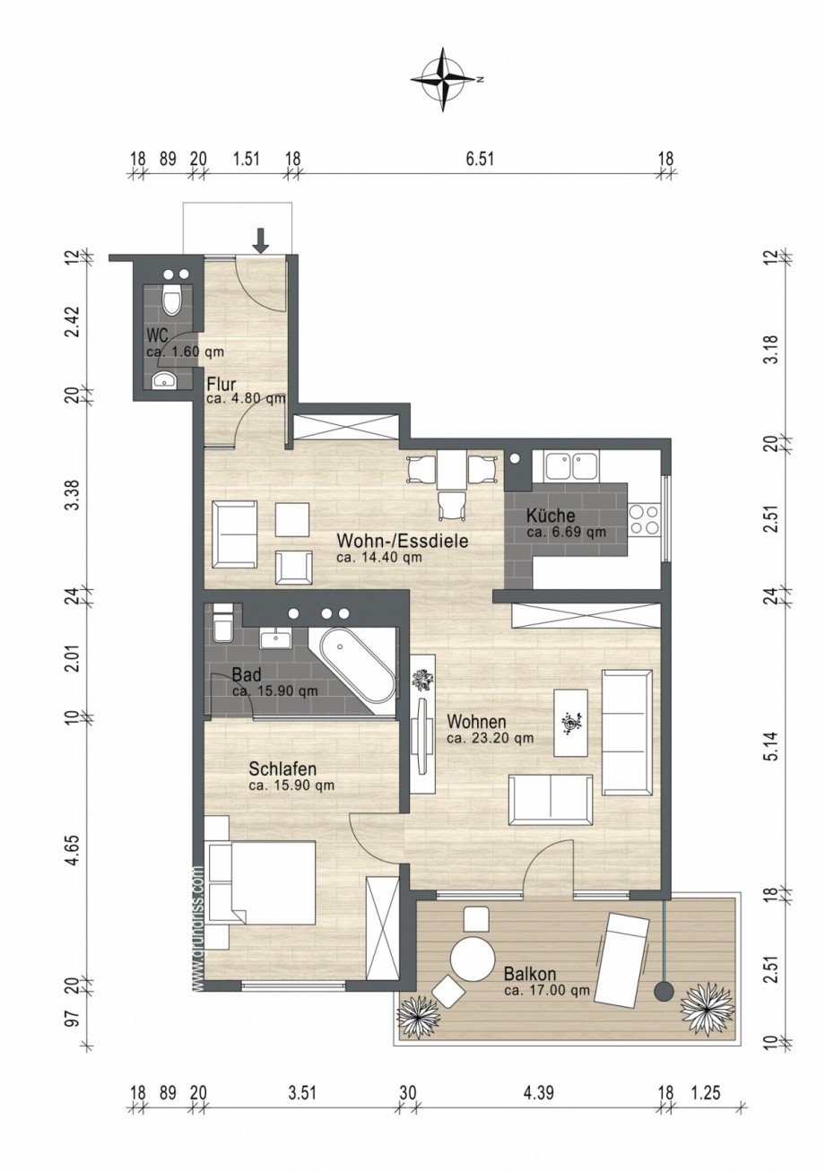 Wohnungsgrundriss Etagenwohnung Buseck