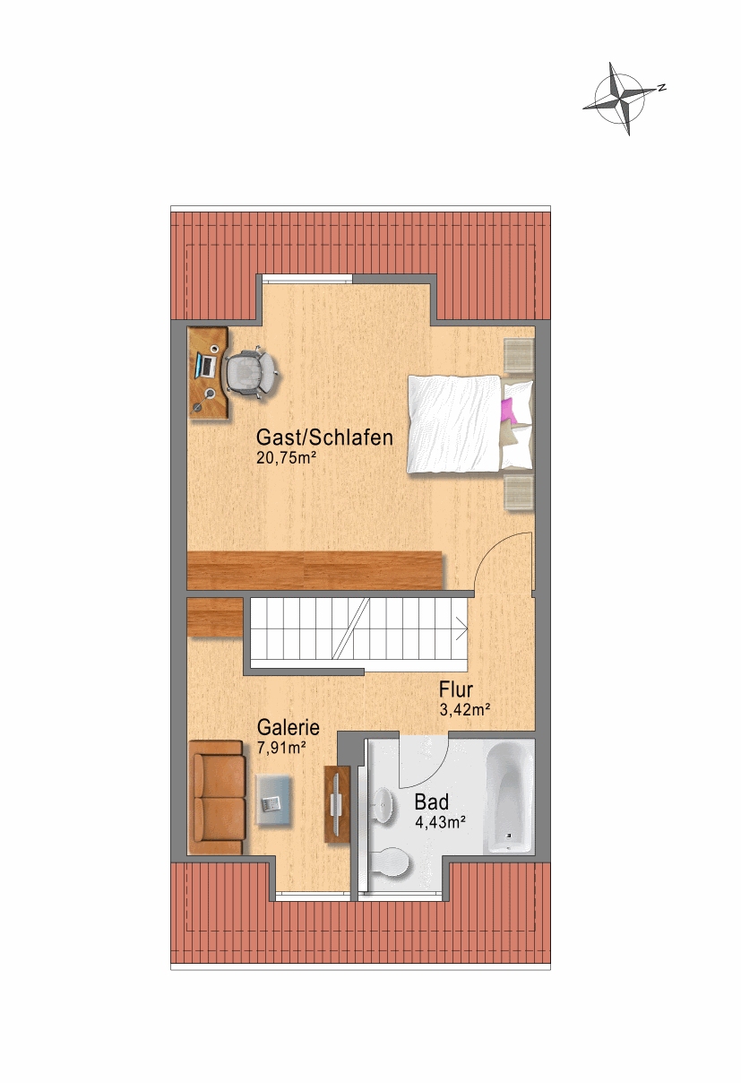 Grundriss DG Reihenmittelhaus Frechen