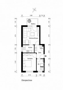 Wohnungsgrundriss ***Ihr erster Schritt zum Eigentum - RENOVIERTE 2-Zimmer-Whg. - ca. 45 m� - Sonnenbalkon***